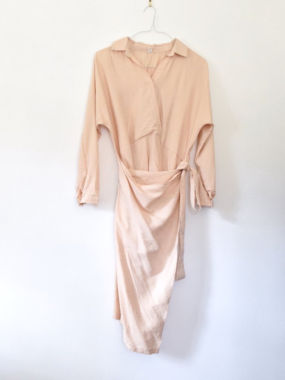 SHOW YOURSELF Cream Long Sleeve Shirt Dress | Size M